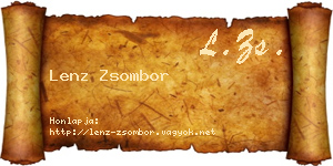 Lenz Zsombor névjegykártya
