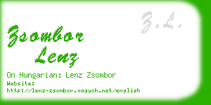 zsombor lenz business card